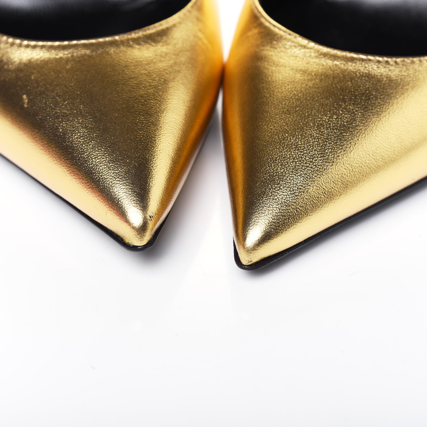 Saint Laurent Calfskin Opyum 100 Pumps 39 Gold 13 of 15
