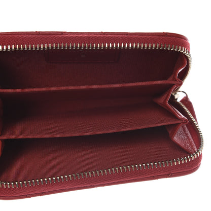 Chanel Lambskin Quilted Camellia Zip Coin Purse Red 5 of 8