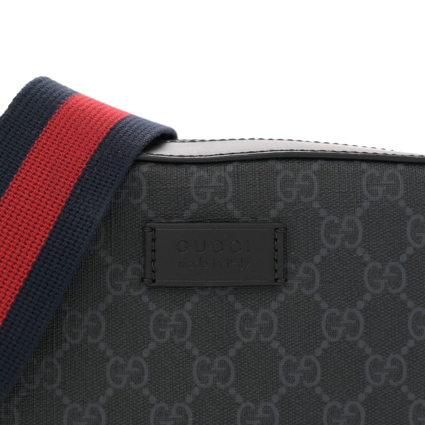 GG Supreme Monogram Web Shoulder Bag Black Grey