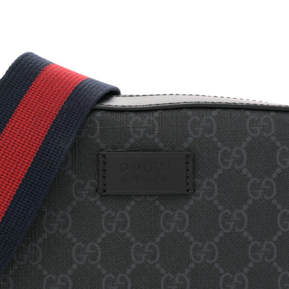 Gucci GG Supreme Monogram Web Shoulder Bag Black Grey 8 of 12