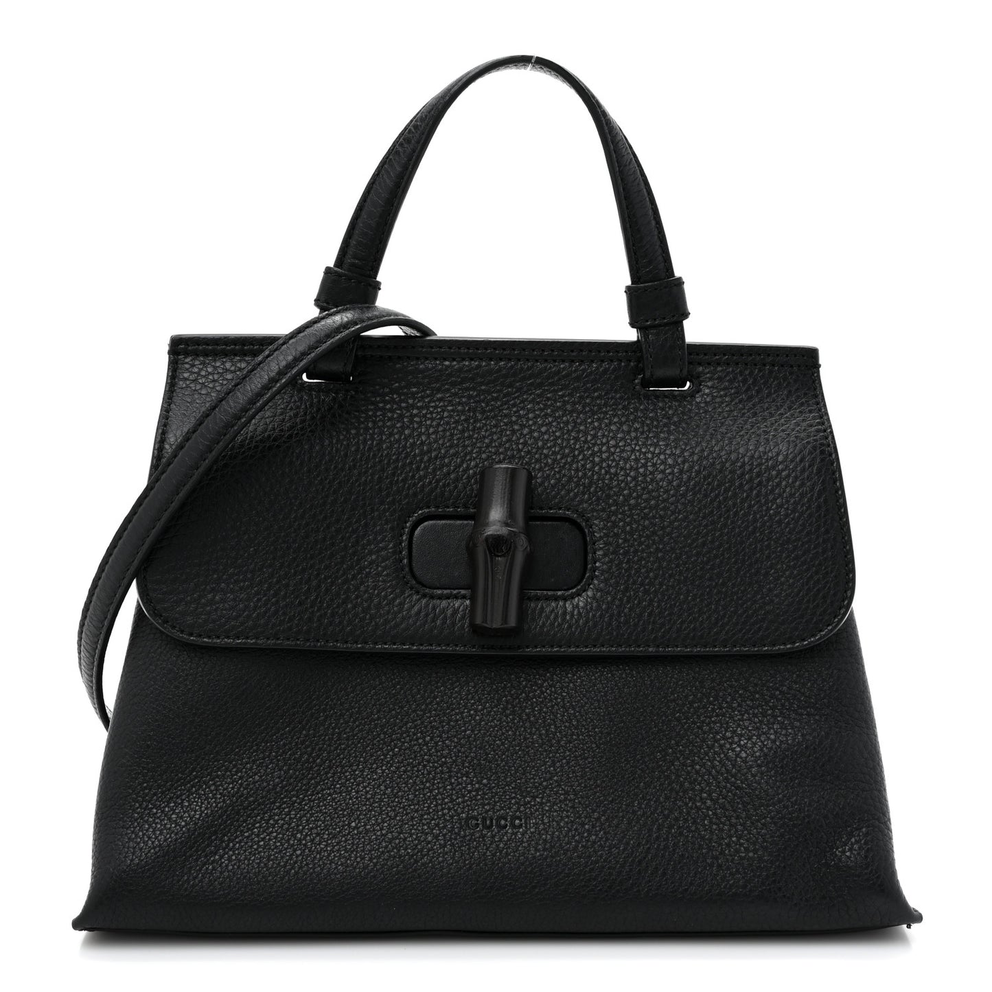 Cellarius Calfskin Small Bamboo Daily Top Handle Bag Black
