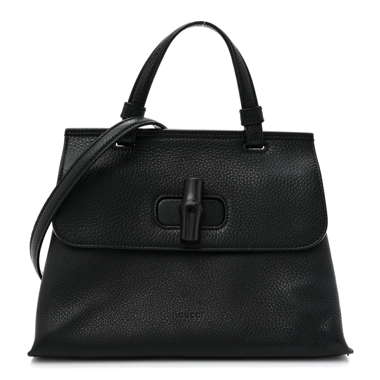 Gucci Cellarius Calfskin Small Bamboo Daily Top Handle Bag Black 1 of 9