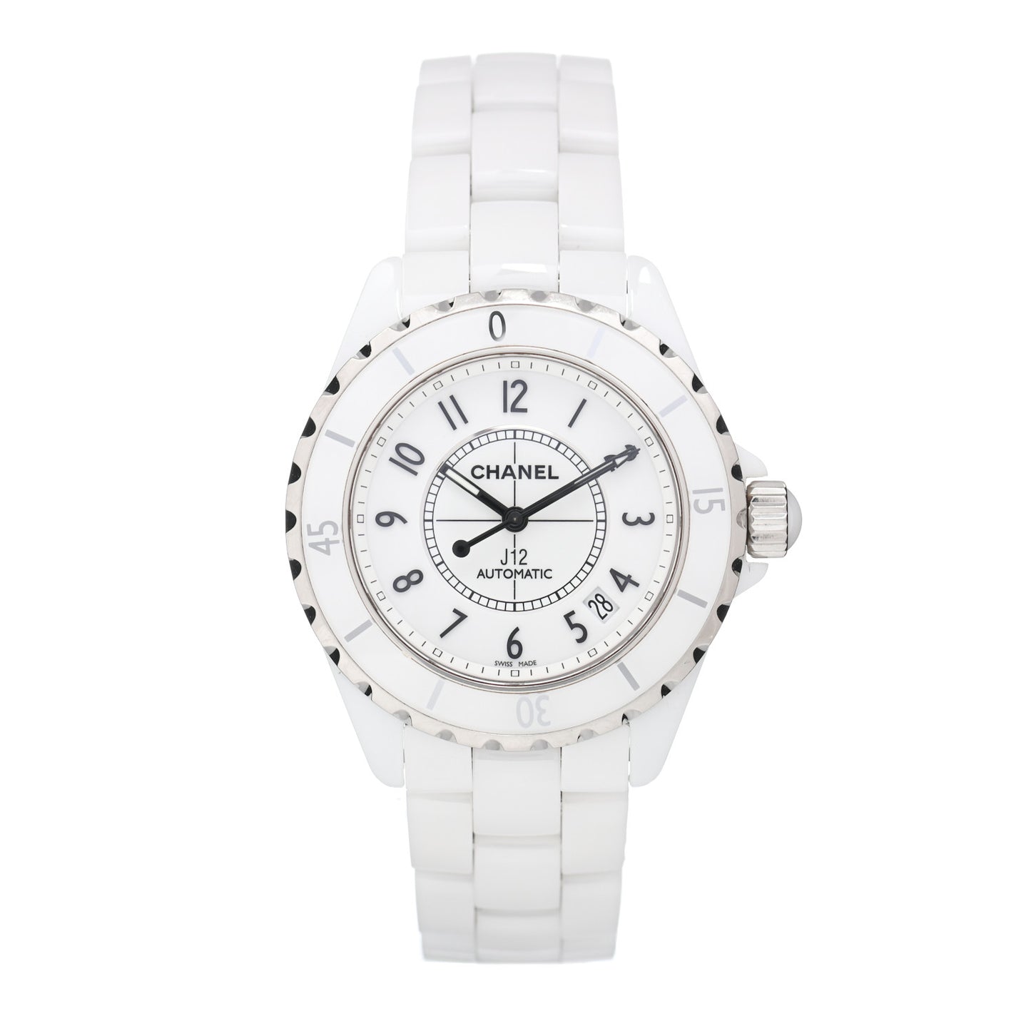 Stainless Steel Ceramic 38mm J12 Automatic Watch White