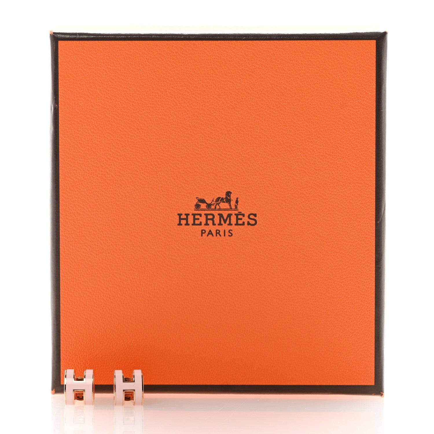 Hermes Rose Gold Lacquered Pop H Earrings Rose Dragee 5 of 5