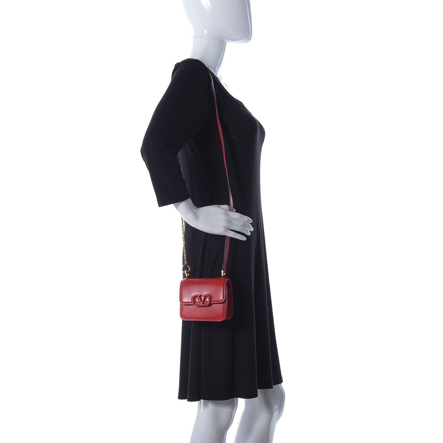 Valentino Garavani Smooth Calfskin Micro VSling Shoulder Bag Rouge Pur 2 of 9
