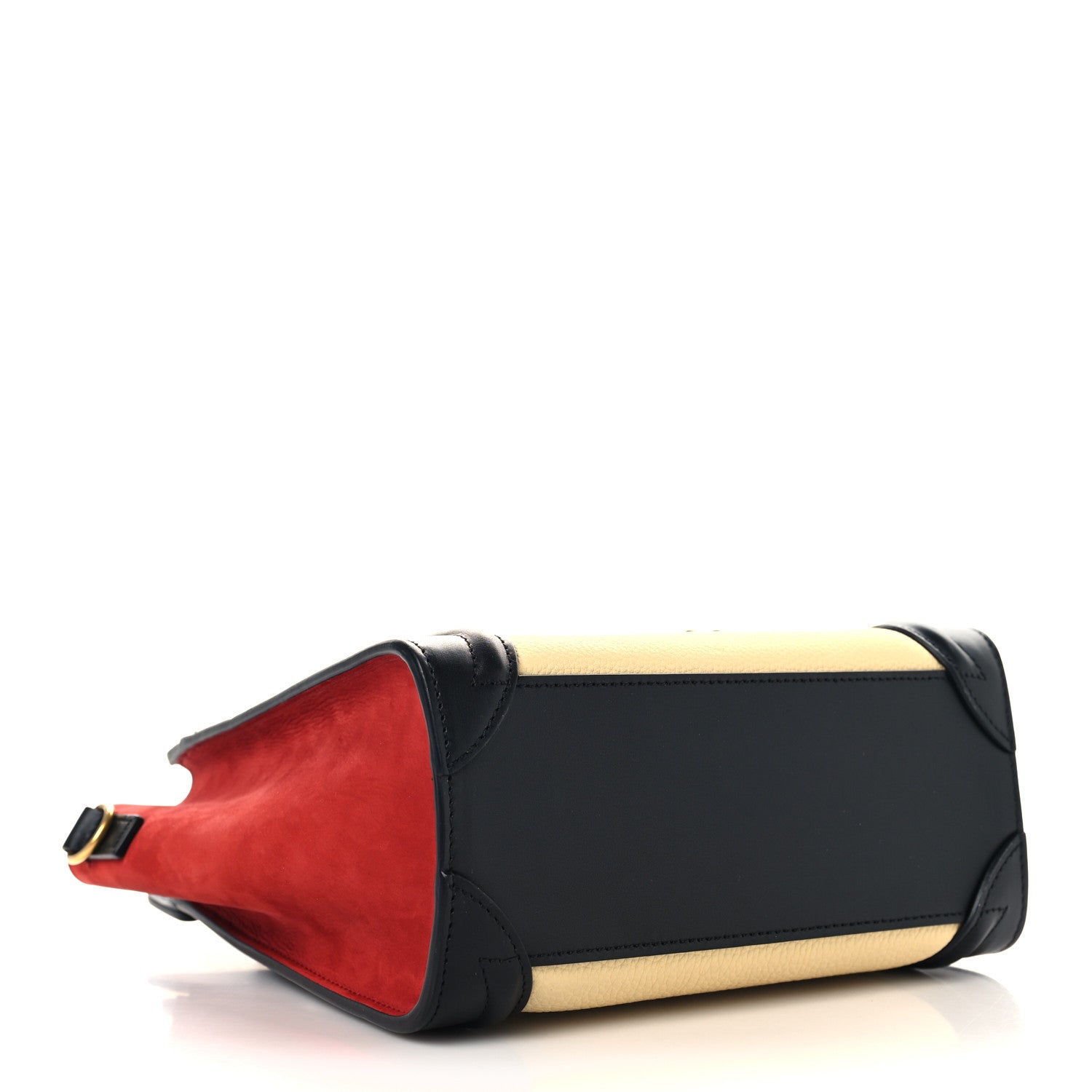 Celine Drummed Calfskin Nubuck Nano Tri-Color Luggage Ruby 4 of 11