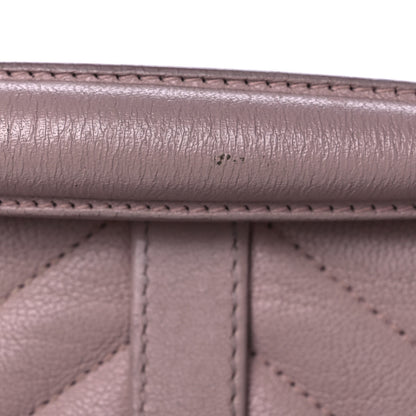 Saint Laurent Sheepskin Matelasse Chevron Monogram Medium College Bag Rose Poudre 16 of 19