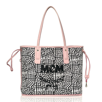 MCM Visetos Large Liz Reversible Shopper Tote Pink 12 of 19