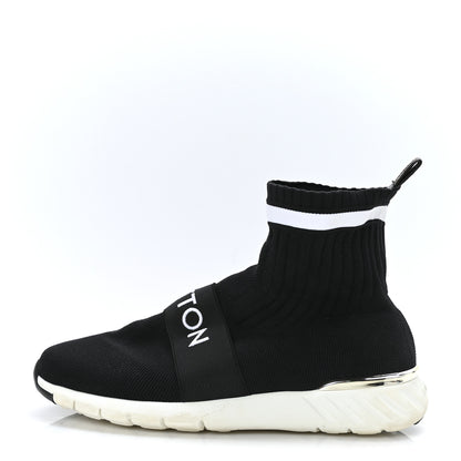 Louis Vuitton Monogram Stretch Fabric Aftergame Sneaker Boots 40 Black 1 of 8