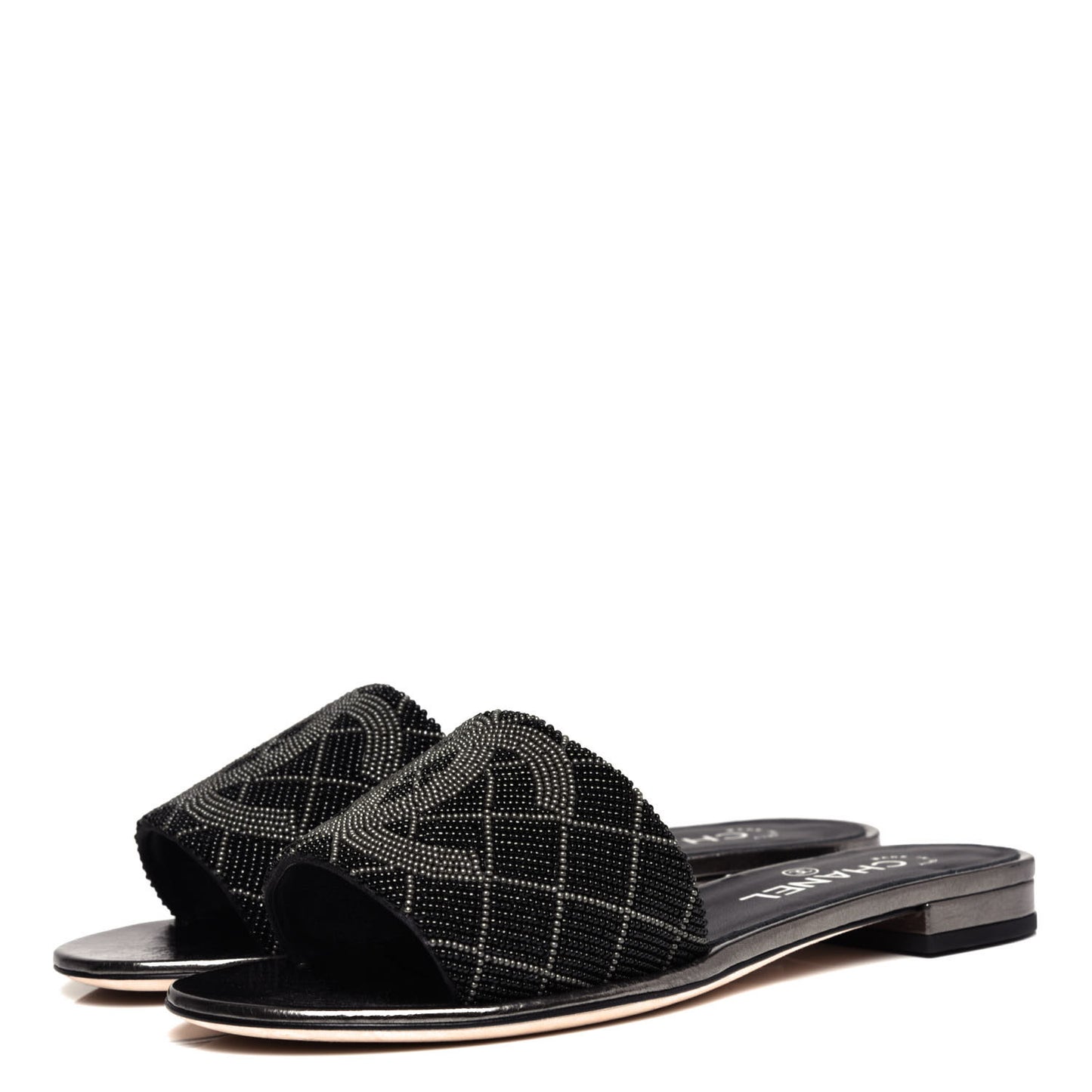 Pearl Embroidery CC Mules 38.5 Black