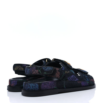 Chanel Denim Quilted Dad Sandals 36.5 Black Multicolor 4 of 9