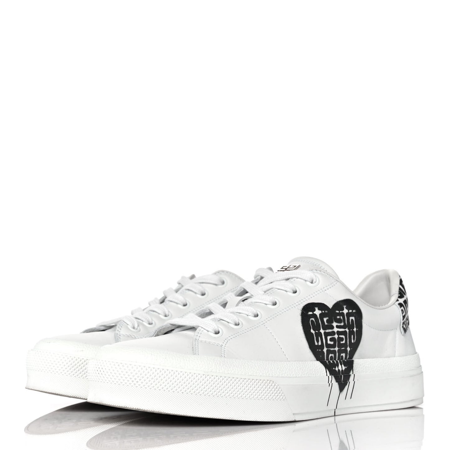 Calfskin City Sport Sneakers 40 White Black