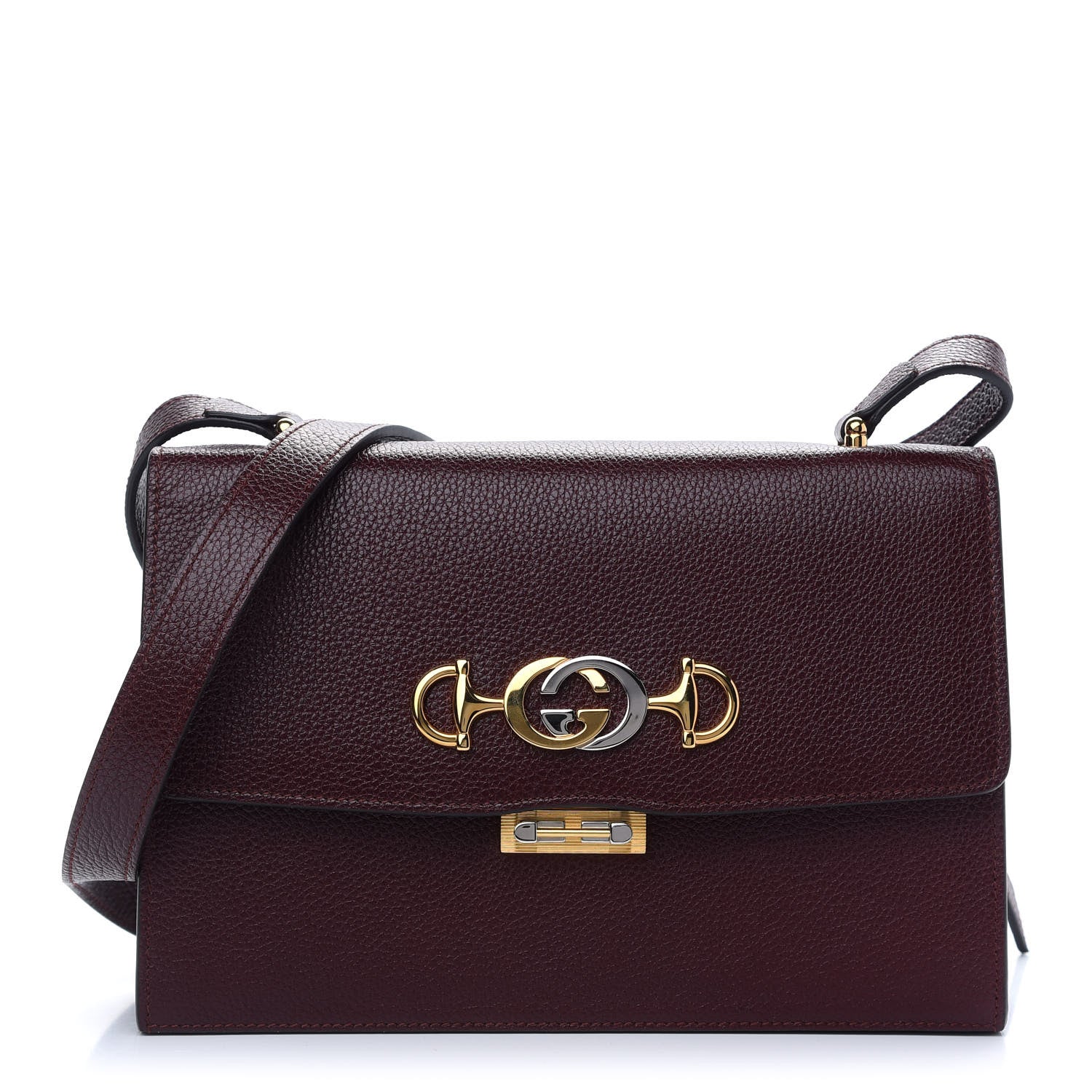 Gucci Grainy Calfskin Small Zumi Shoulder Bag Vintage Bordeaux 1 of 9