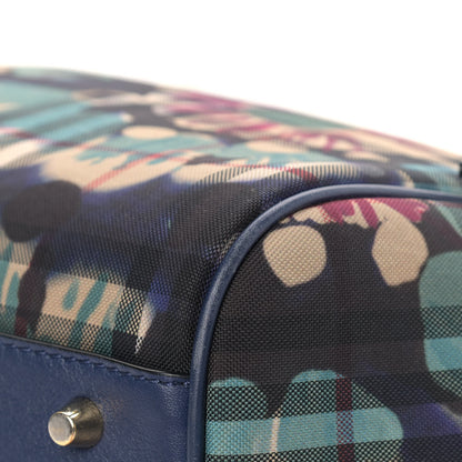 Burberry Haymarket Check Floral Print Small Canterbury Tote Mineral Blue 8 of 9