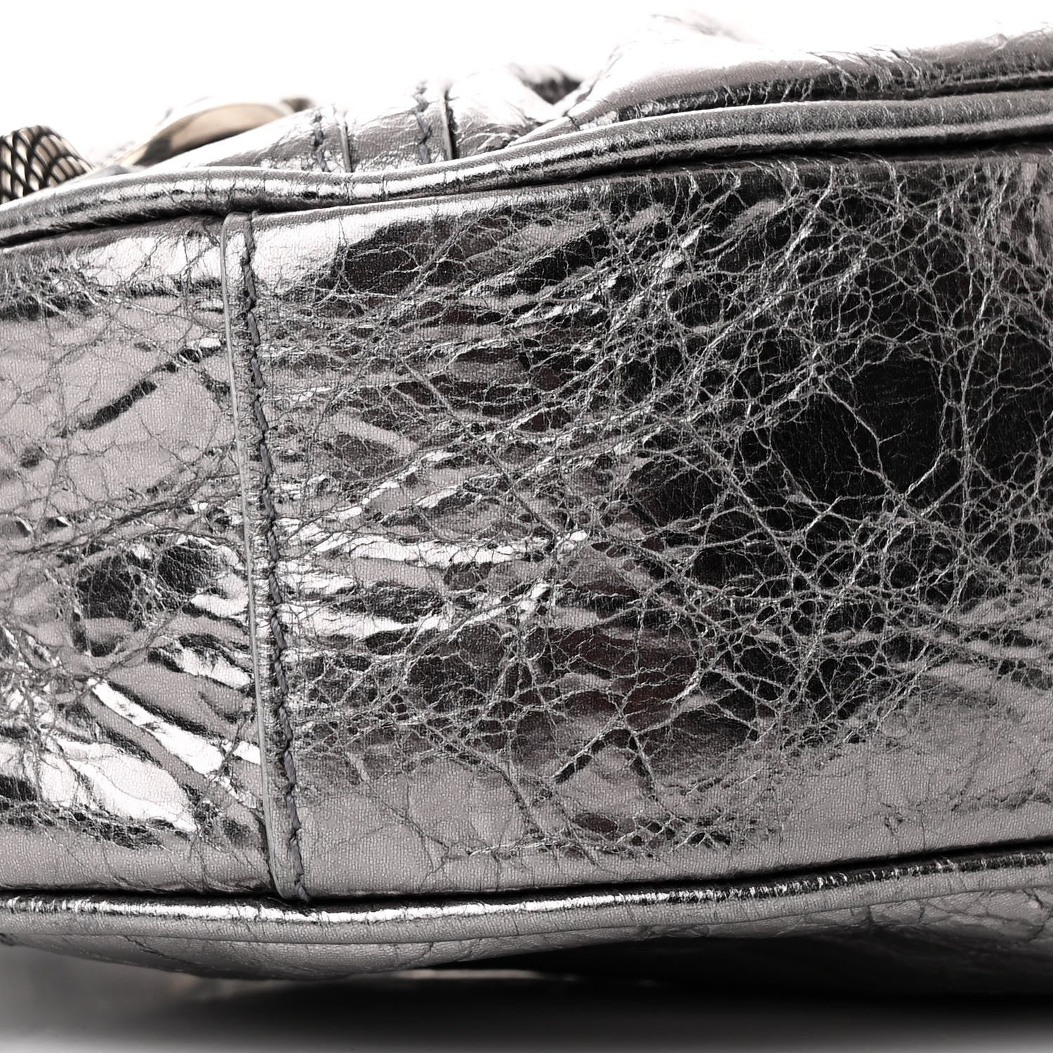 Balenciaga Metallic Agneau Arena Le Cagole Shoulder Bag XS Silver 11 of 13
