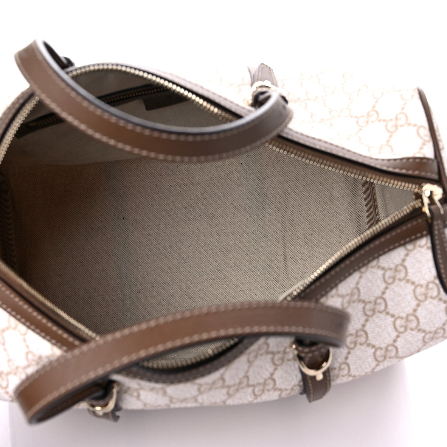 Gucci GG Supreme Monogram Calfskin Medium Nice Boston New Mystic White Beige Brown 5 of 9