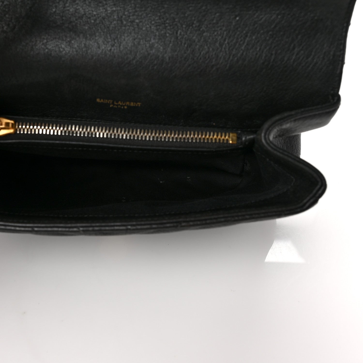 Saint Laurent Sheepskin Matelasse Chevron Monogram Medium College Bag Black 5 of 19