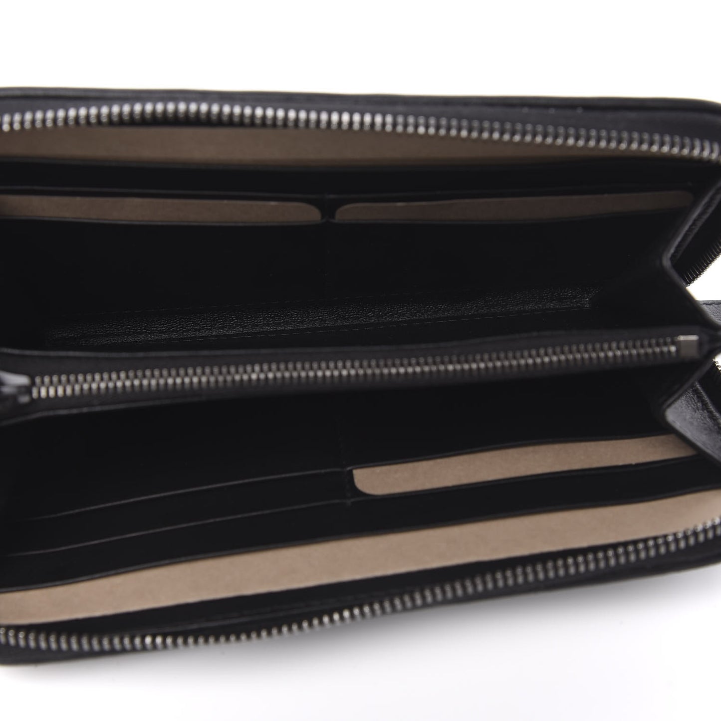 Nappa Intrecciato Zip Around Wallet Black