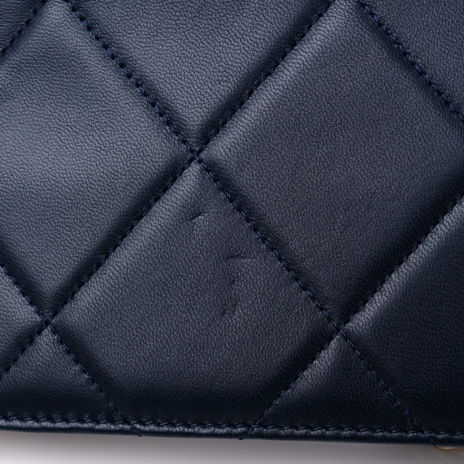 Chanel Lambskin Quilted Trendy CC Wallet On Chain WOC Navy 11 of 14