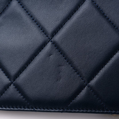 Chanel Lambskin Quilted Trendy CC Wallet On Chain WOC Navy 11 of 14