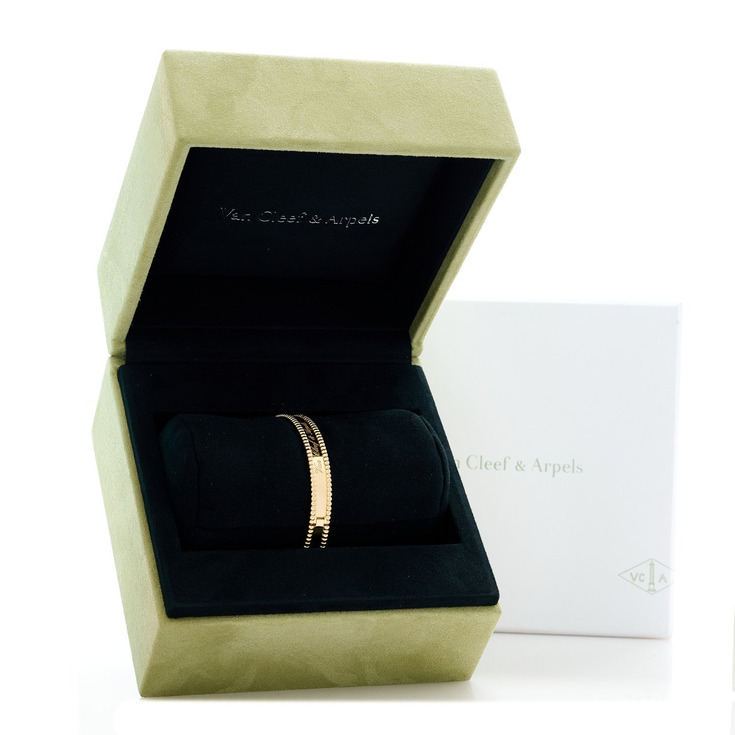 Van Cleef & Arpels 18K Yellow Gold Perlee Signature Bangle Bracelet M 5 of 5