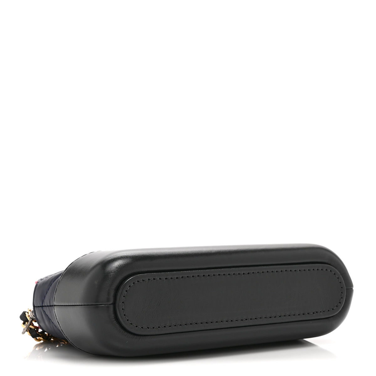 Aged Calfskin Chevron Quilted Small Gabrielle Clutch With Chain  Navy Black Pink