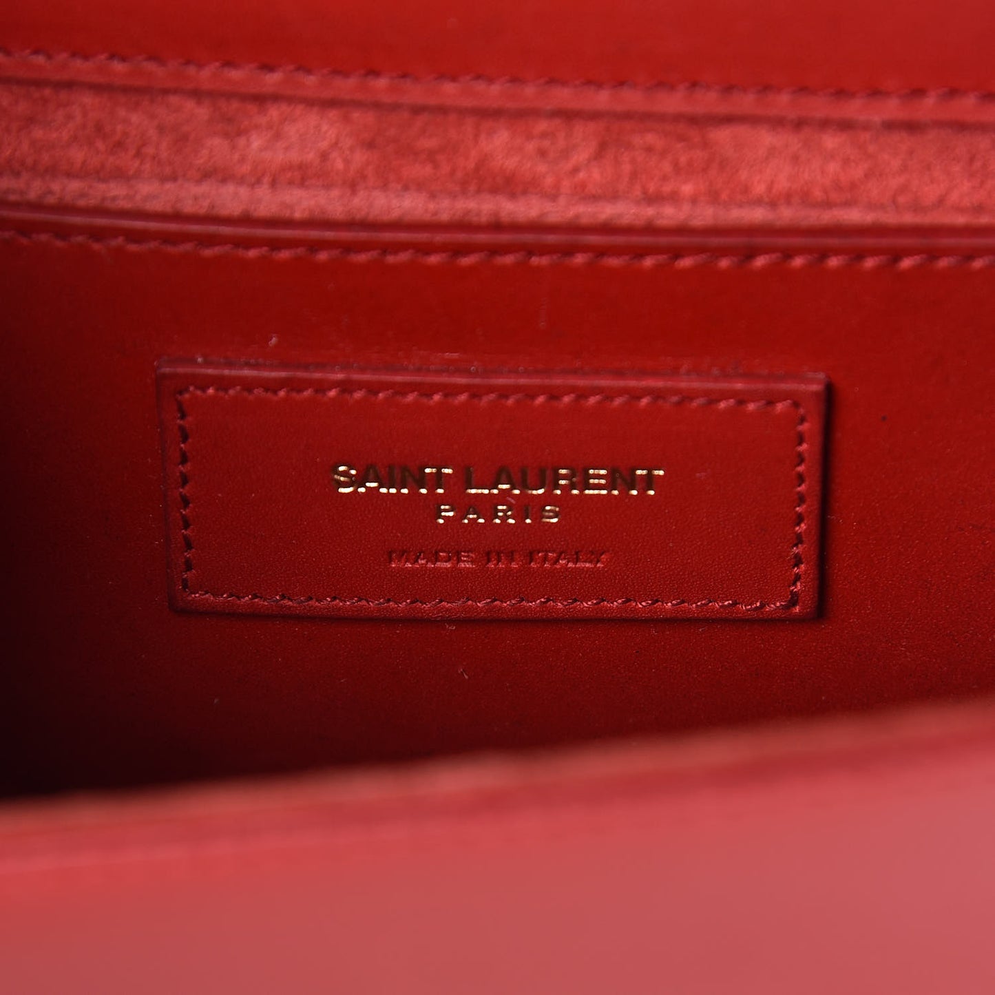 Calfskin Small Classic Monogram Kate Tassel Satchel Red