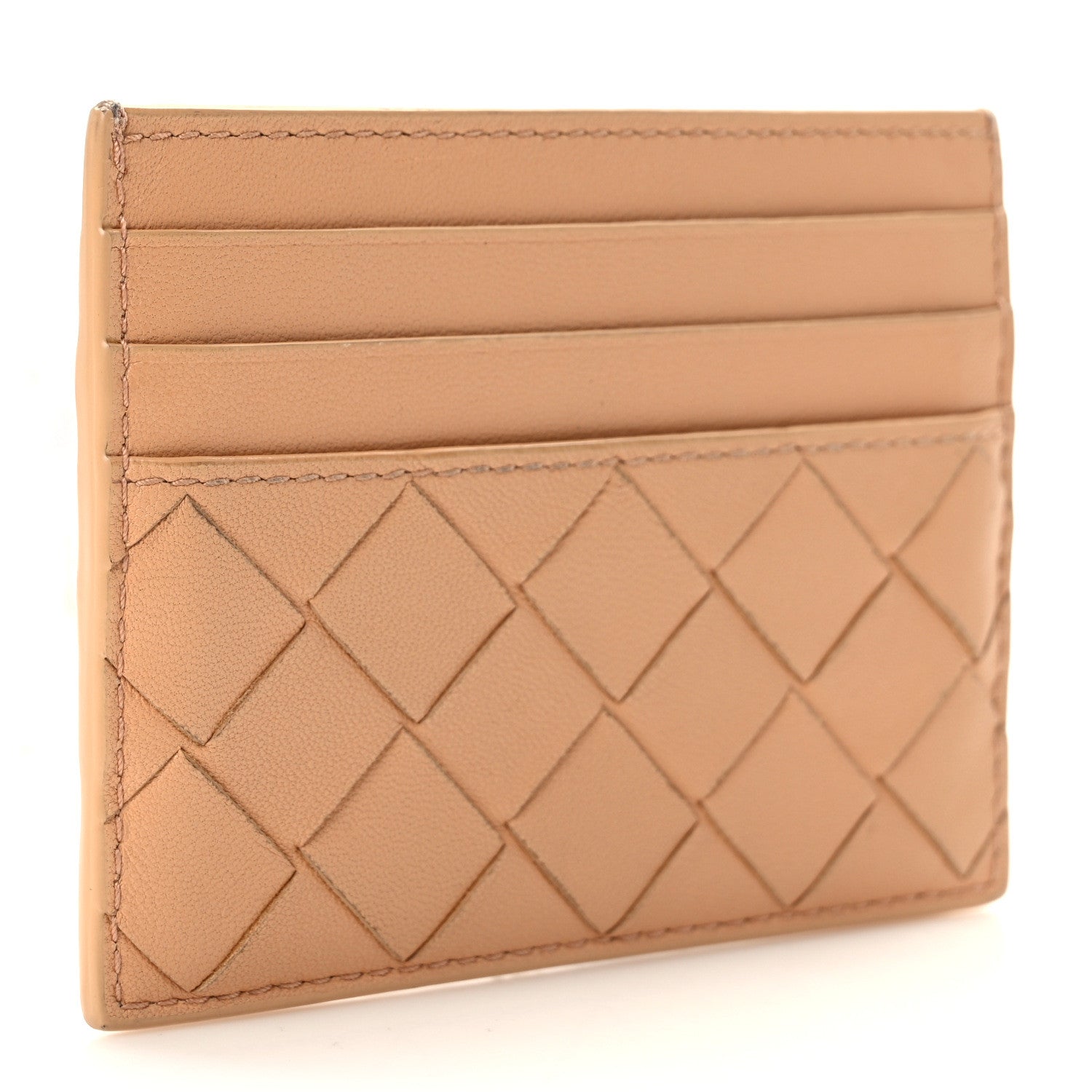 Bottega Veneta Nappa Intrecciato Card Case Camel 3 of 7