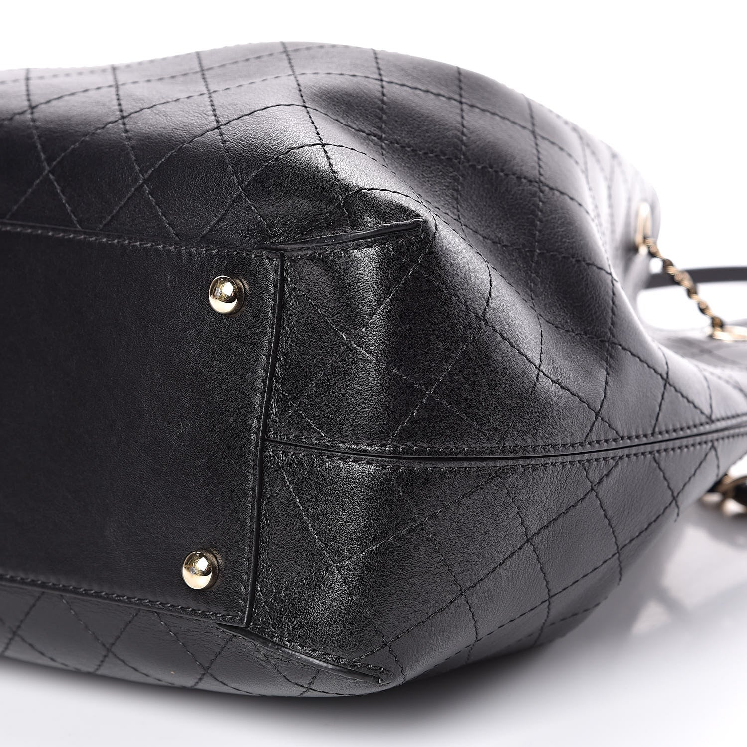 Chanel Calfskin Stitched Drawstring Bag Black 9 of 10