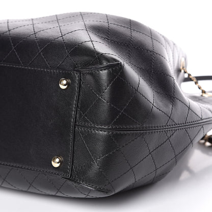 Chanel Calfskin Stitched Drawstring Bag Black 9 of 10