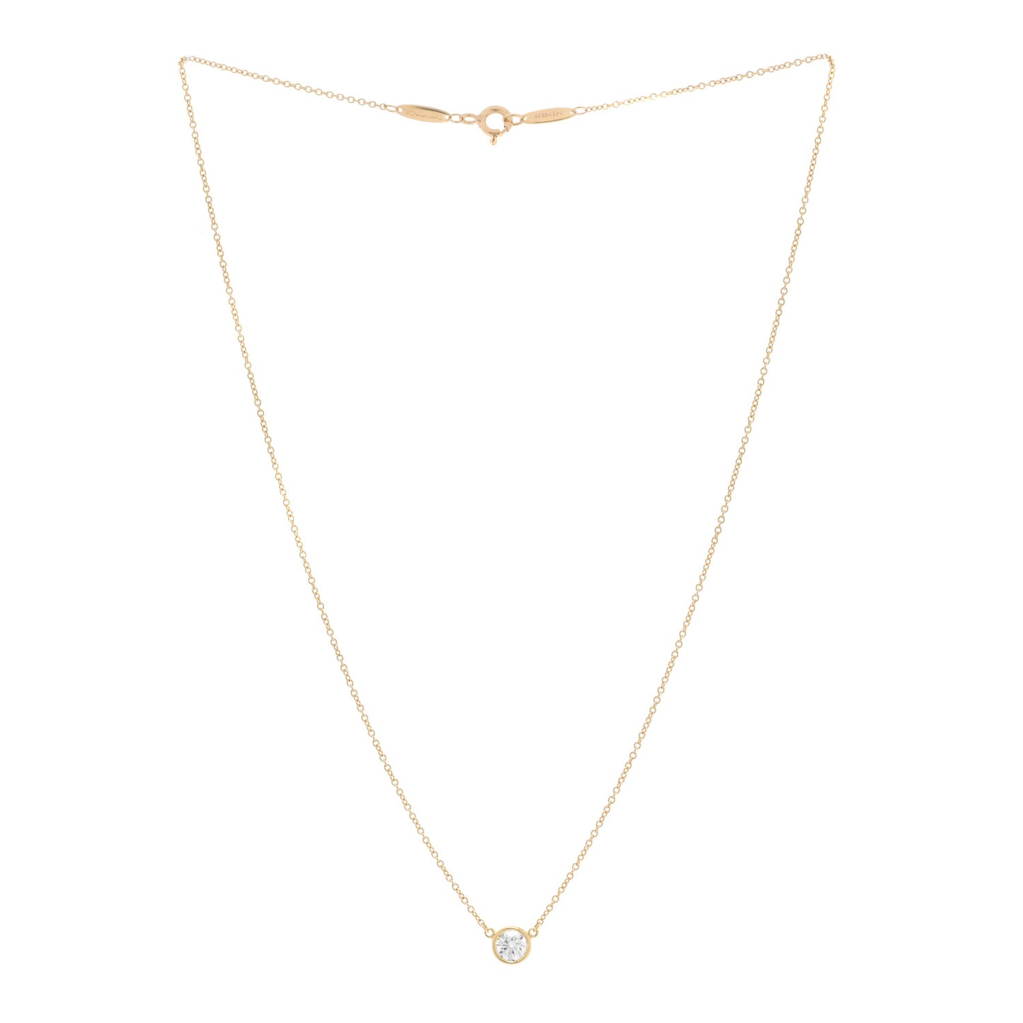 18K Yellow Gold Diamond .44ct Elsa Peretti Diamonds by the Yard Pendant Necklace