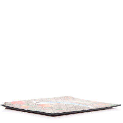 Gucci GG Supreme Monogram Tian Large Zip Pouch Beige Multicolor Red 4 of 8