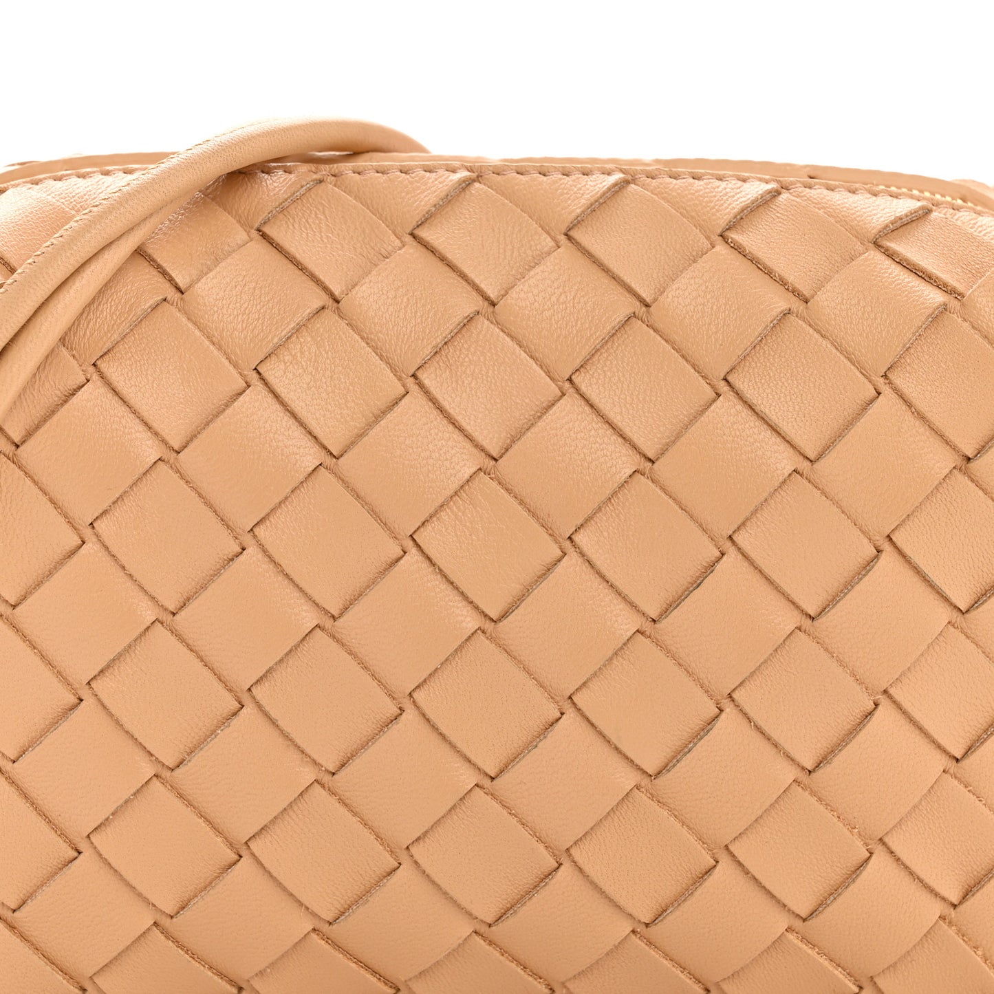Nappa Intrecciato Mini Loop Camera Bag Almond
