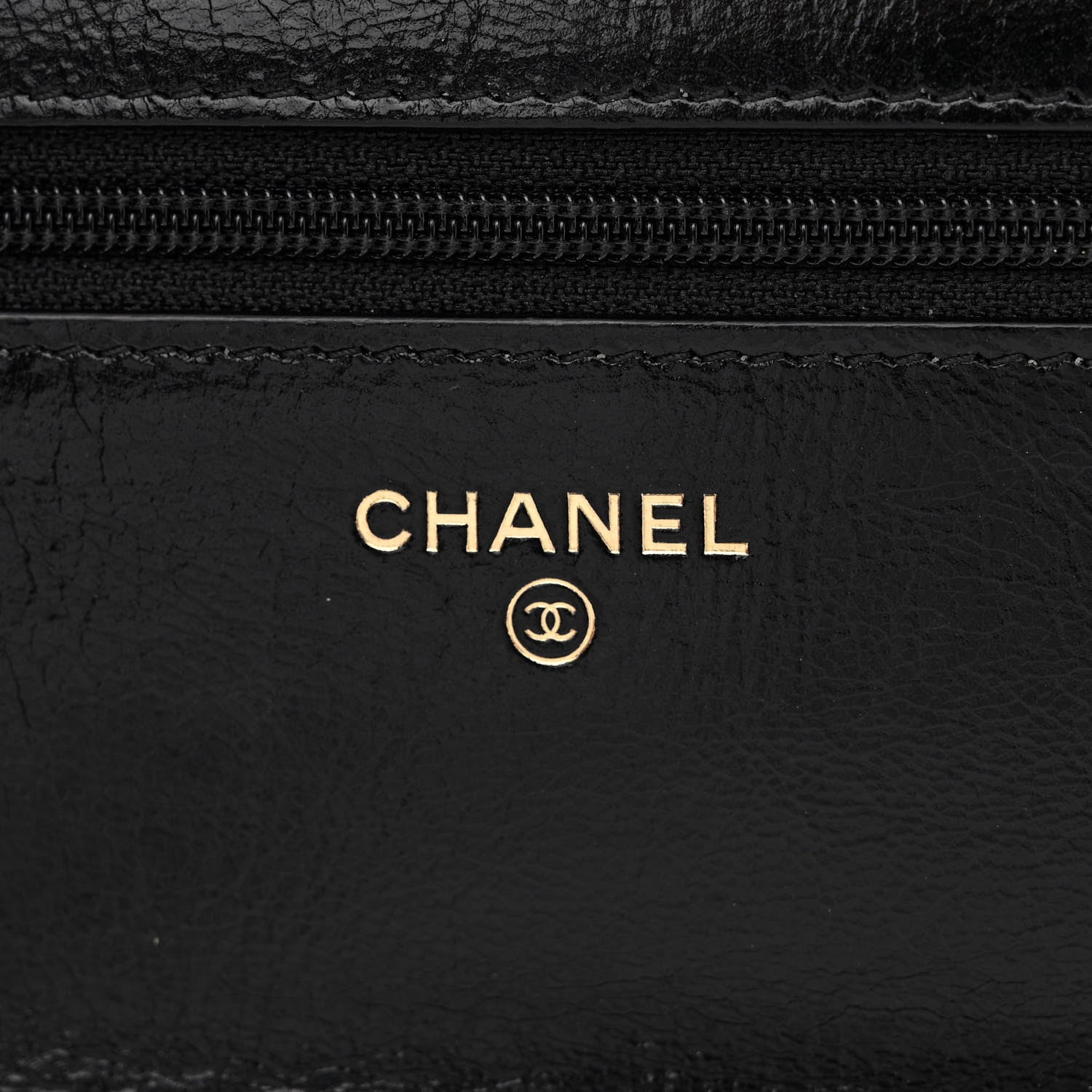 Chanel Aged Glazed Calfskin Stitched Golden Class CC Wallet on Chain WOC Black 6 of 13