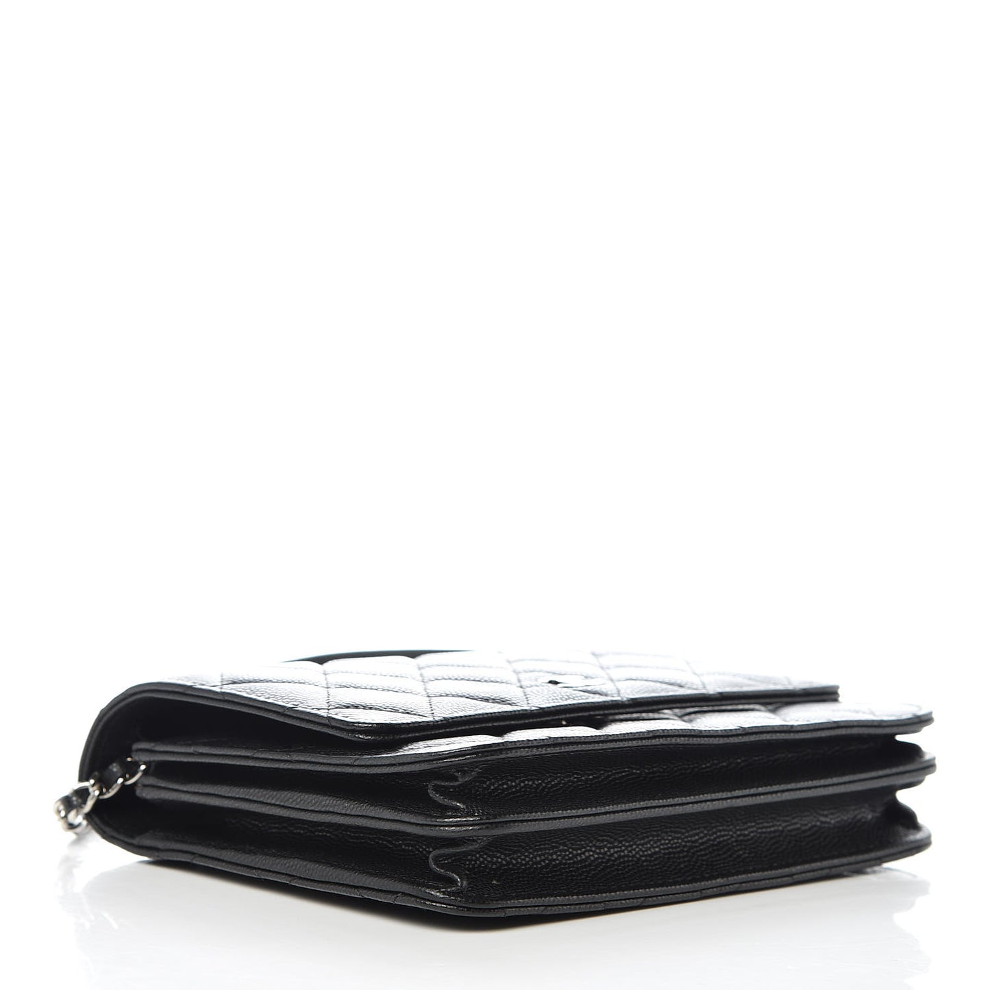 Caviar Quilted Square Wallet On Chain WOC Black