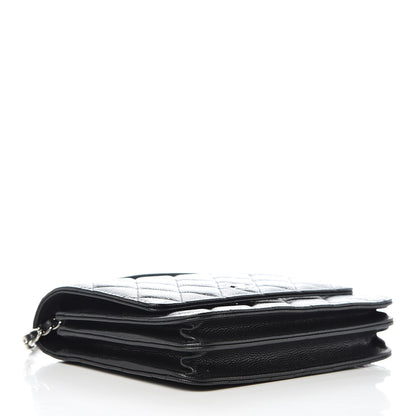 Chanel Caviar Quilted Square Wallet On Chain WOC Black 4 of 9