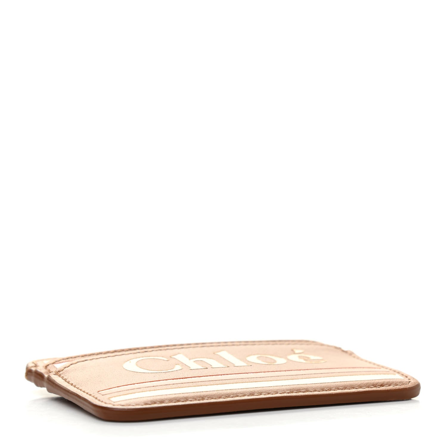 Chloe Smooth Calfskin Logo Vick Card Holder Caramel 4 of 7