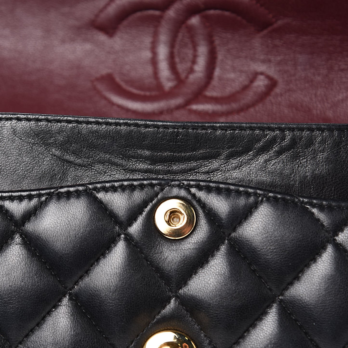 Lambskin Quilted Small Double Flap Black