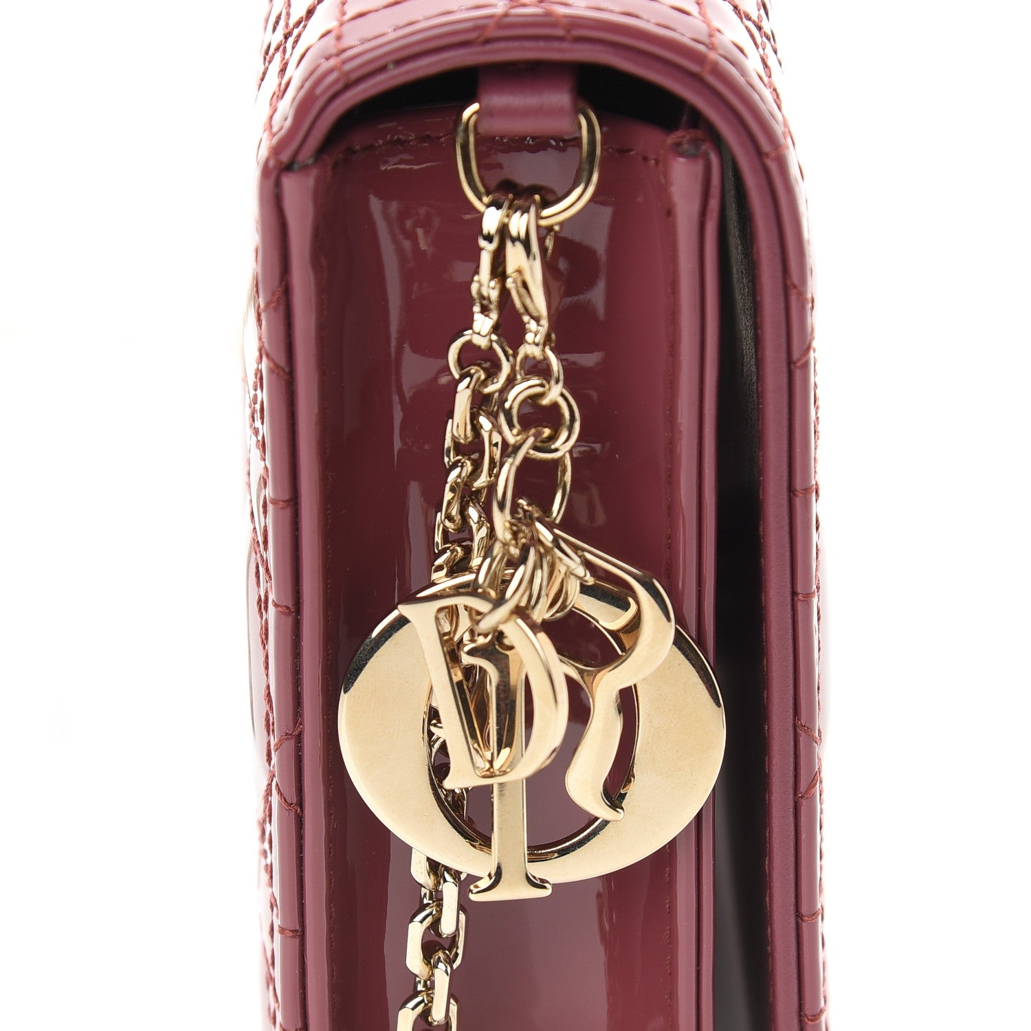 Christian Dior Patent Cannage Lady Dior Clutch Mallow Rose 10 of 10