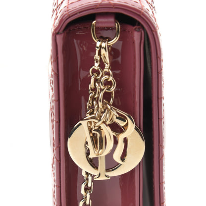 Christian Dior Patent Cannage Lady Dior Clutch Mallow Rose 10 of 10