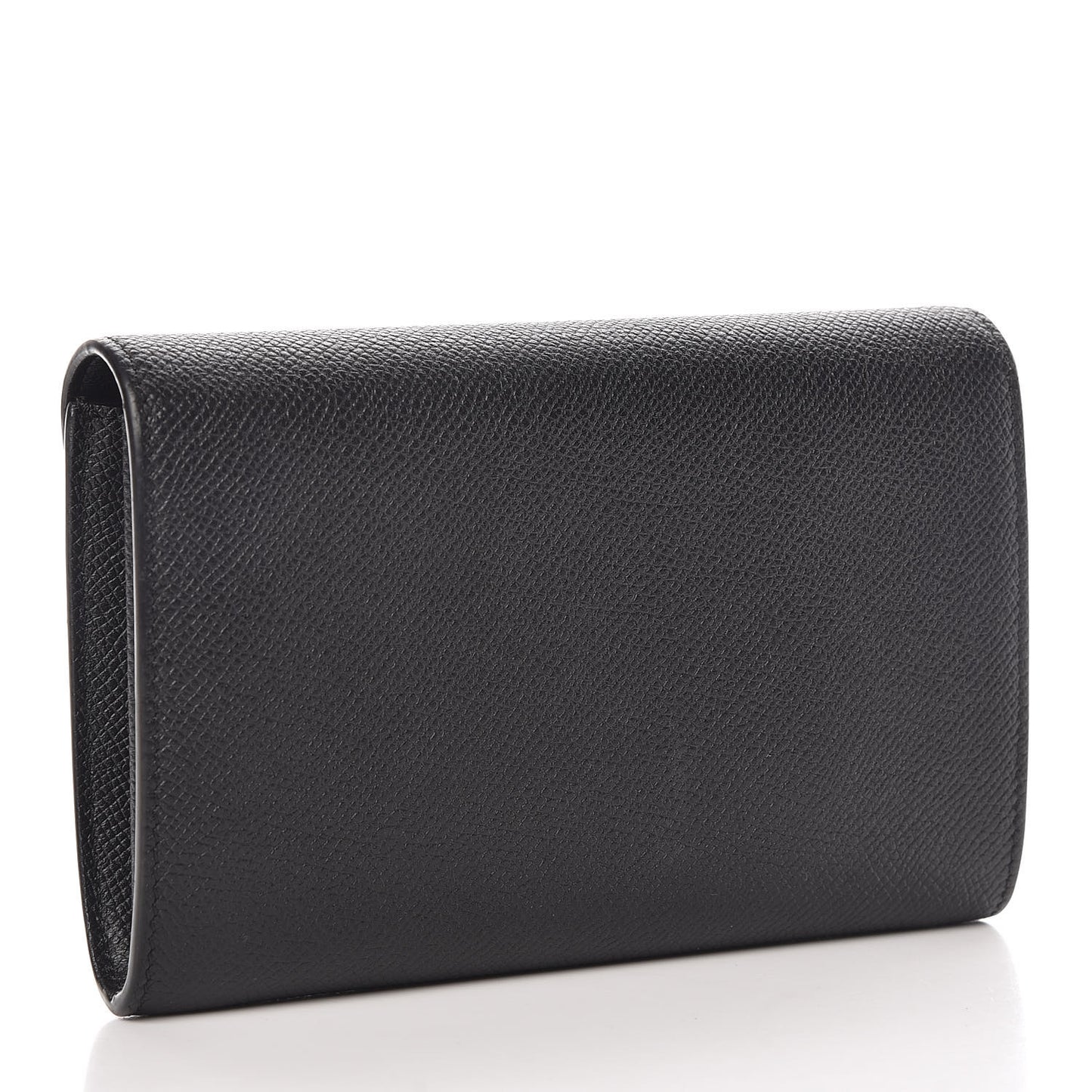Grained Calfskin Medium Trotteur Multifunction Flap Wallet Black