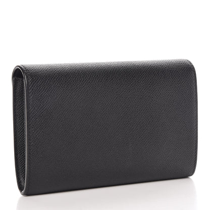 Celine Grained Calfskin Medium Trotteur Multifunction Flap Wallet Black 3 of 10