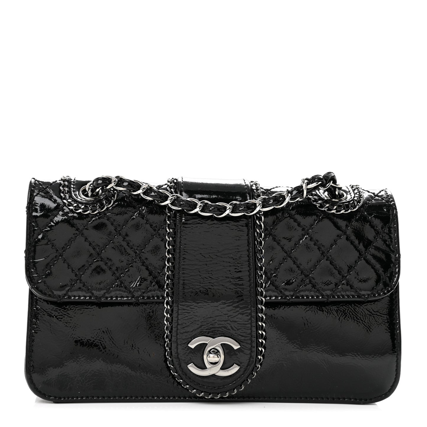 Patent Medium Madison Flap Black