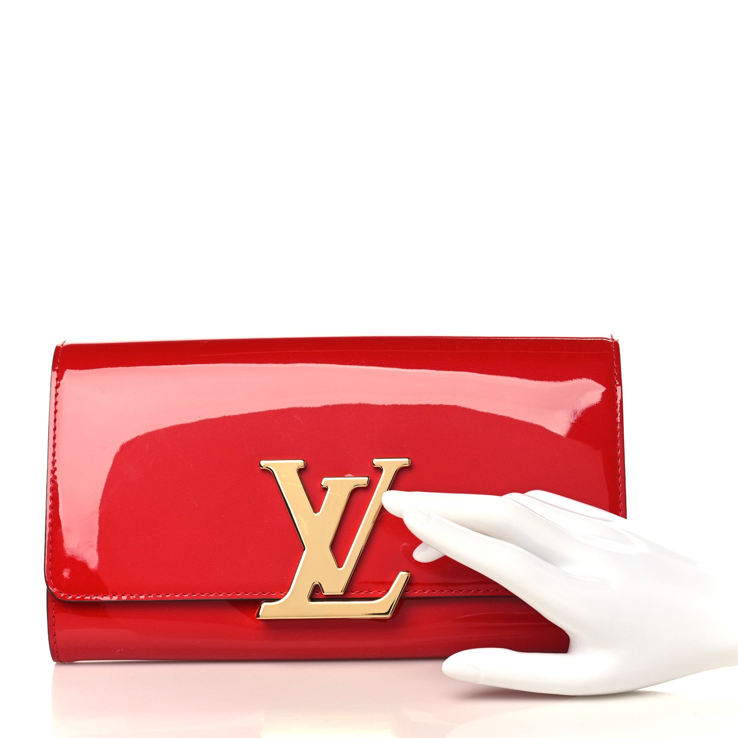 Louis Vuitton Patent Louise Clutch Cherry 2 of 7