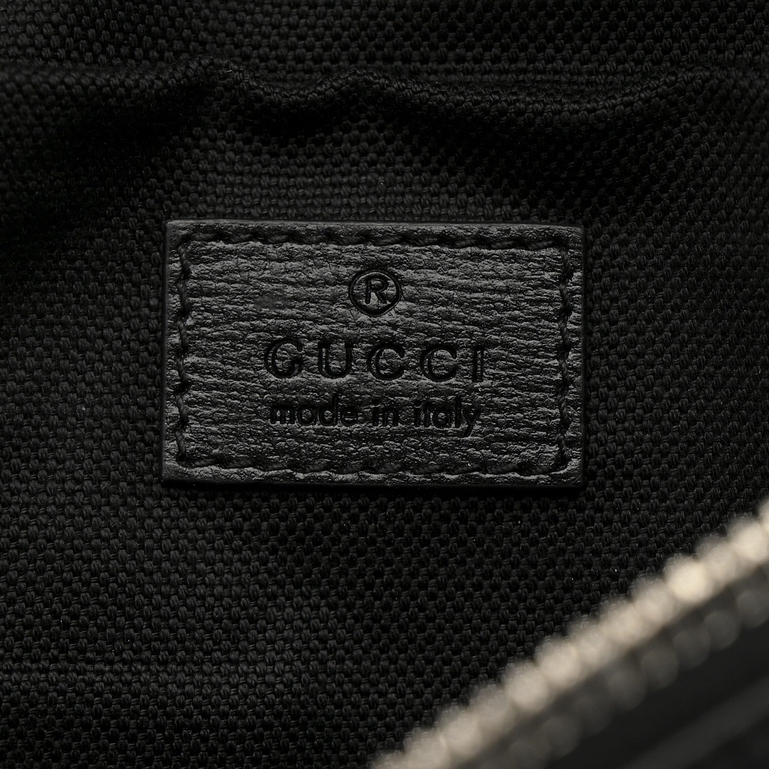 Gucci GG Supreme Monogram Textured Calfskin Retro Interlocking G Belt Bag Black 6 of 10