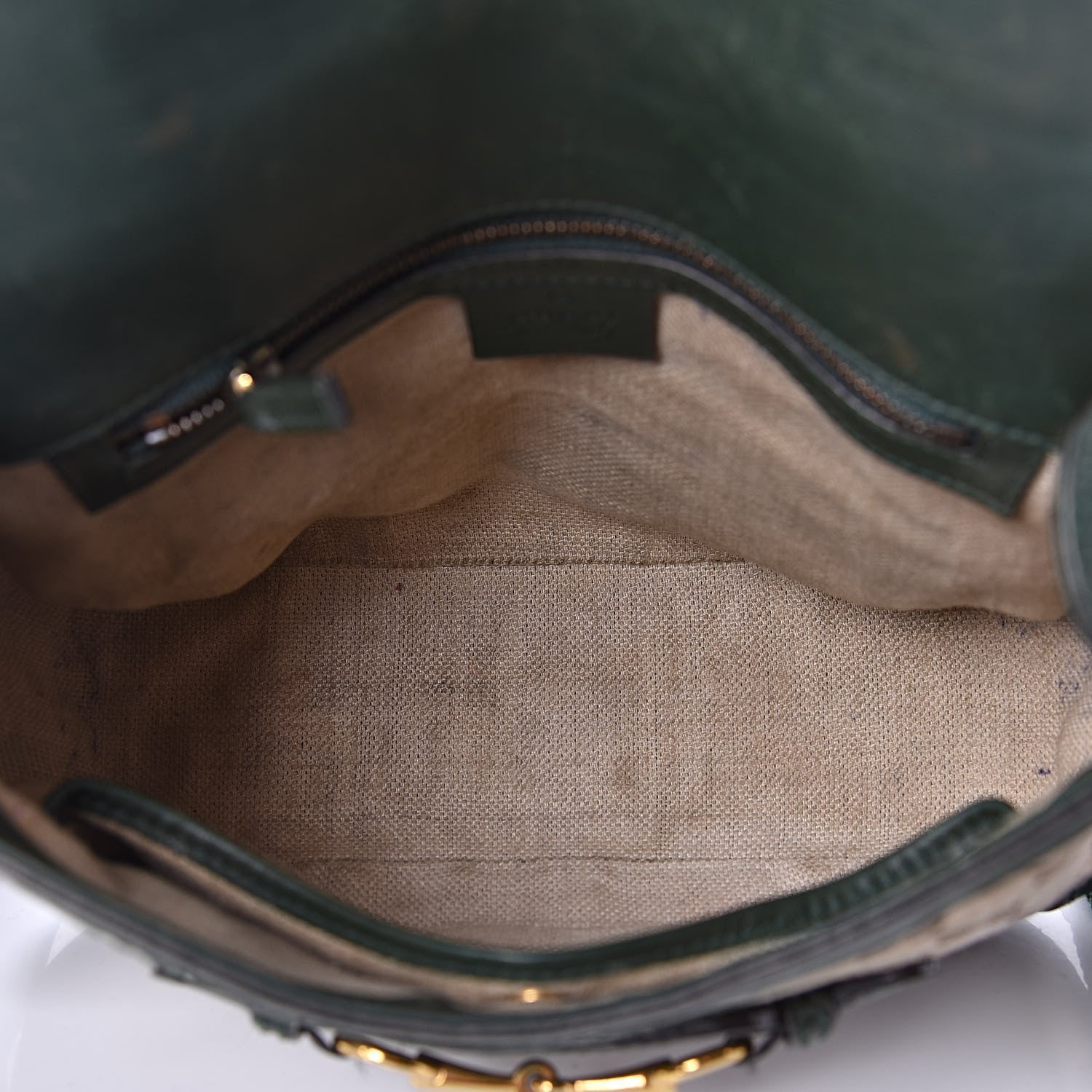 Gucci Monogram Calfskin Medium Lady Web Shoulder Bag Beige Green 7 of 18