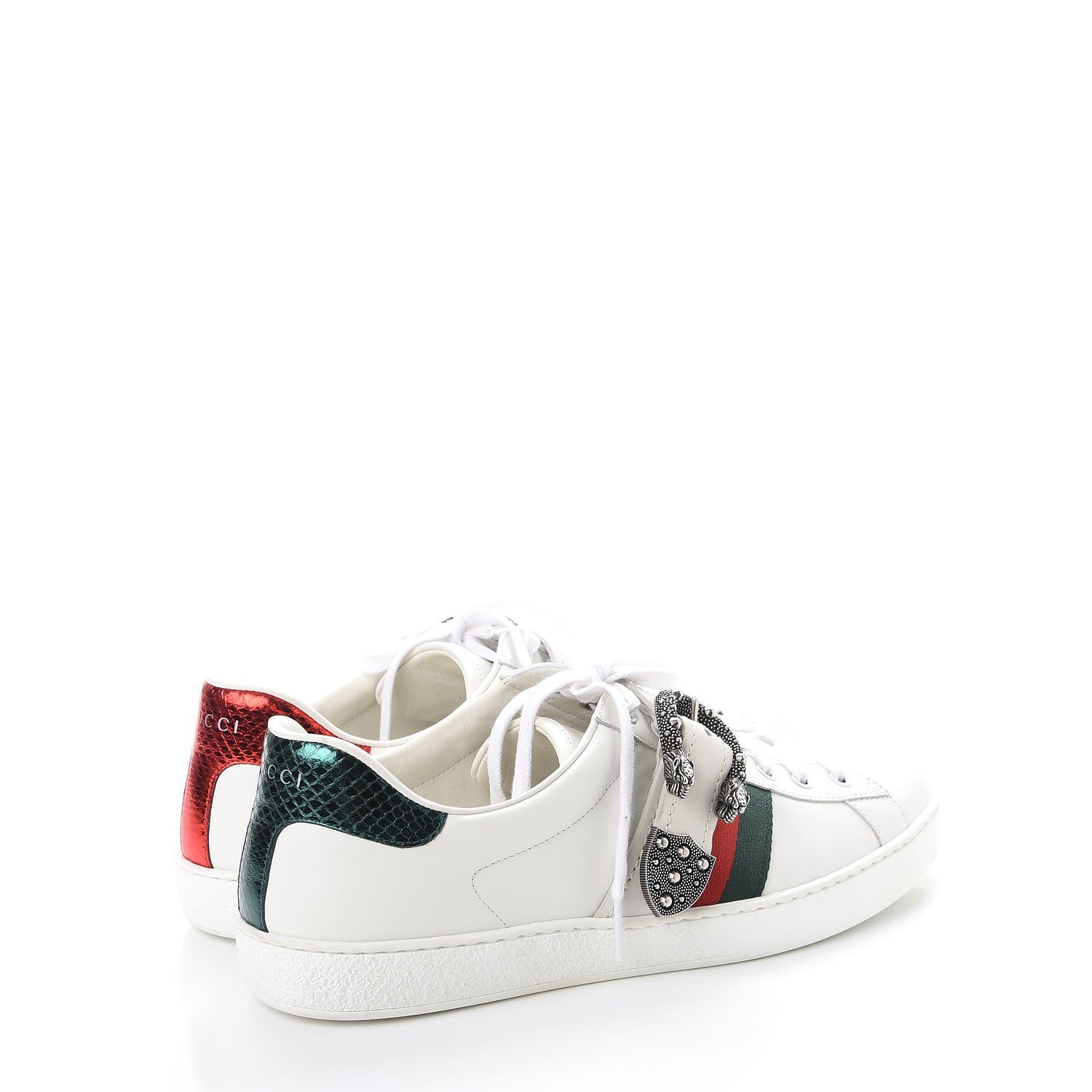 Gucci Calfskin Ayers Web Mens Dionysus Ace Sneakers 11 White 4 of 12