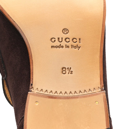 Gucci Suede Horsebit Mens Jordaan Loafers 8.5 Brown 7 of 10