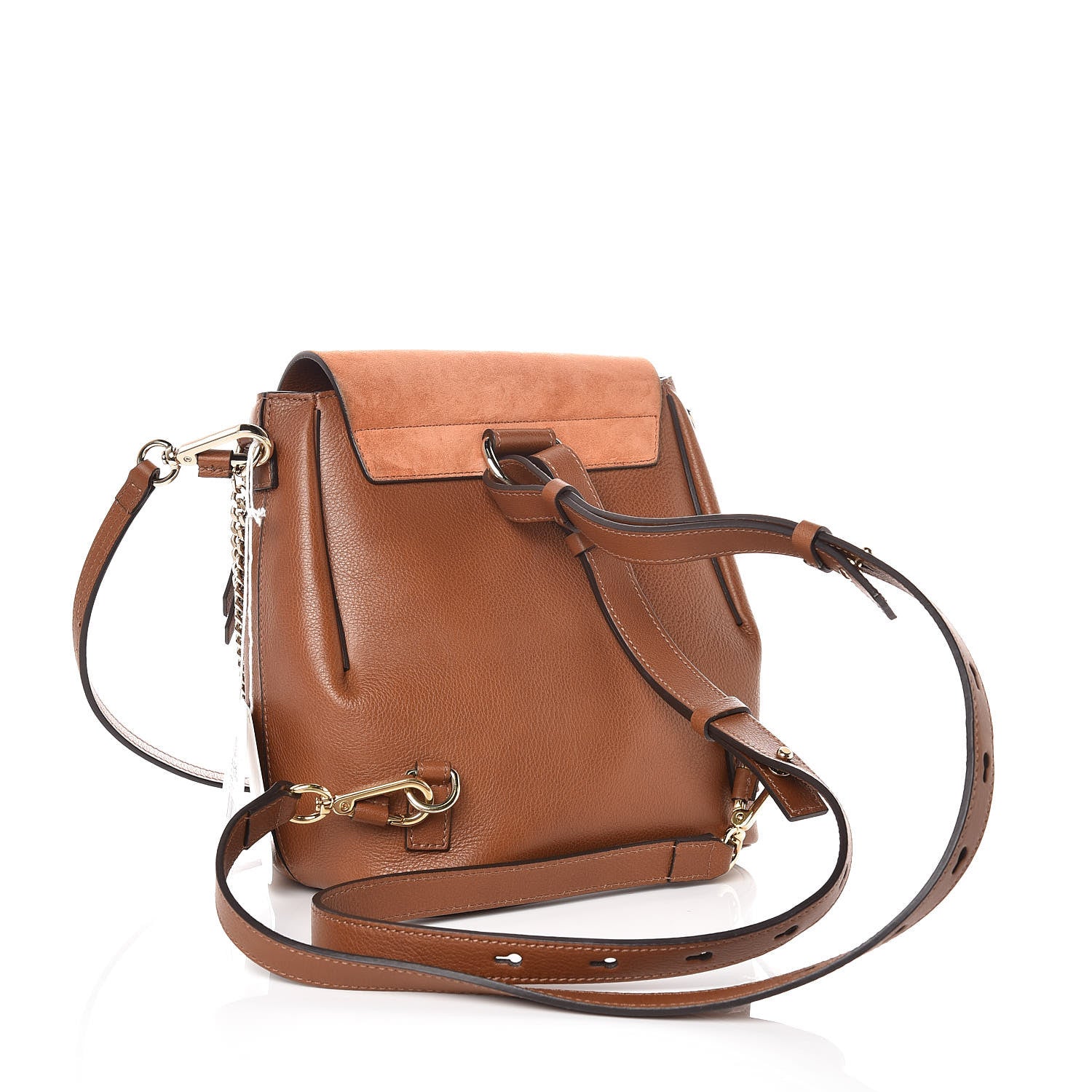 Chloe Suede Calfskin Small Faye Backpack Tobacco 3 of 9