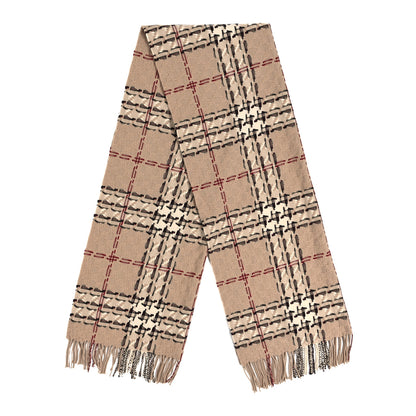 Burberry Merino Wool Cashmere Check Scarf Beige 2 of 3